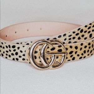 Faux Calf Hair CG Belt